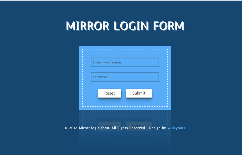 Mirror Login Form Responsive Widget Template