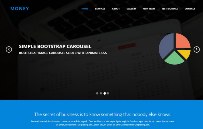 Money Business HTML Bootstrap Responsive Web Template