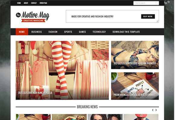 Motive Mag-Free Blogger Template