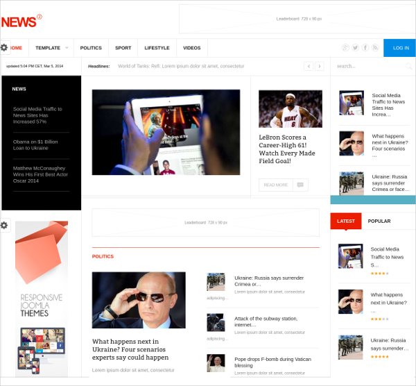 Multipurpose News Joomla Theme