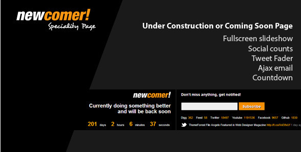 New Comer: Cooming Soon HTML5 Templates