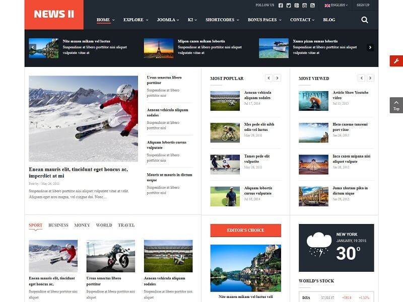 News II: Best News Magazine Joomla Templates