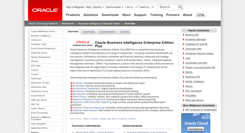 ORACLE BUSINESS INTELLIGENCE ENTERPRISE EDITION