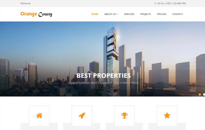 Orange County Real Estate Bootstrap HTML Web Template