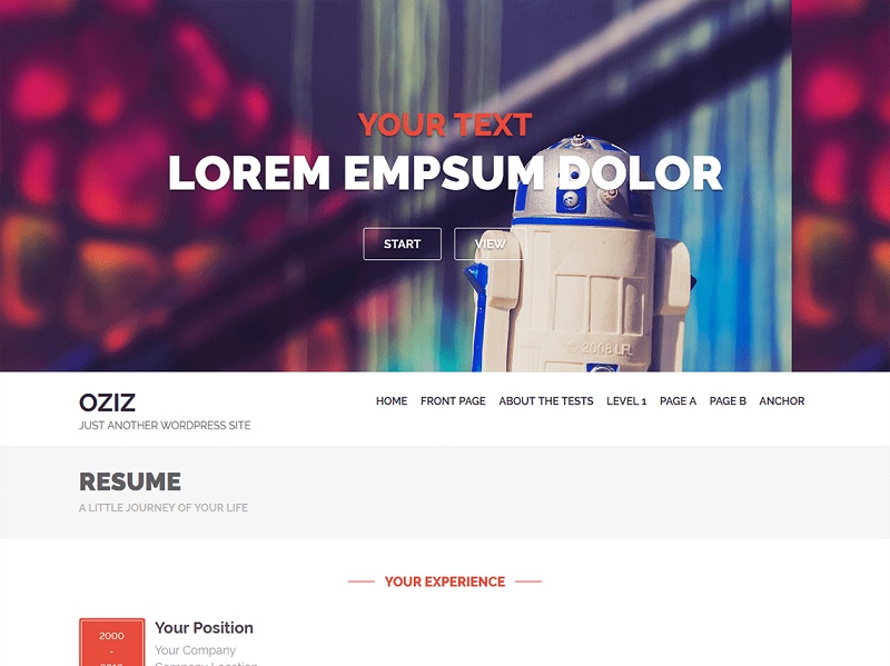 Oziz: Free Bootstrap WordPress Themes