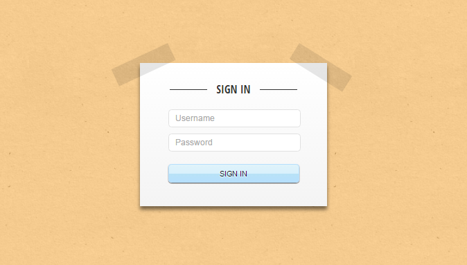 Paper login form