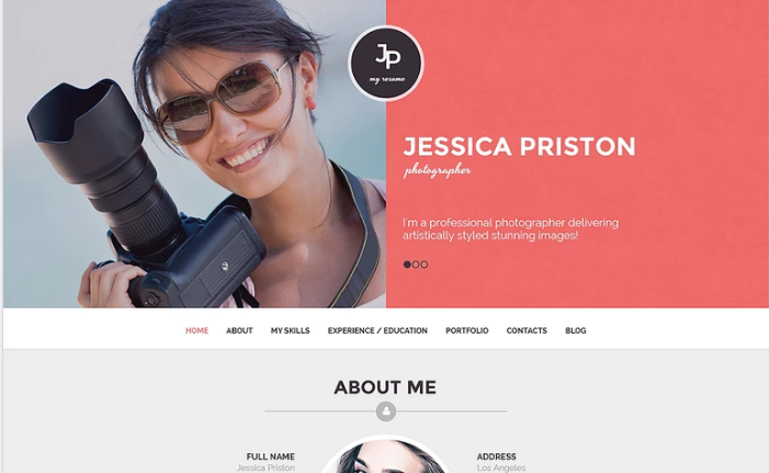 Photographer CV: HTML5 Resume Templates