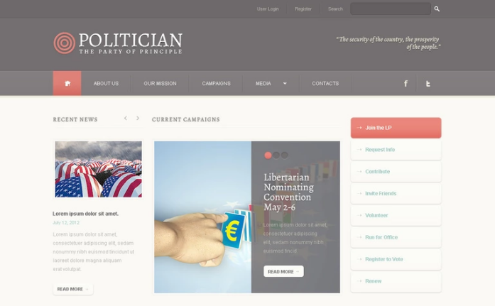 Best Political PSD Design Templates