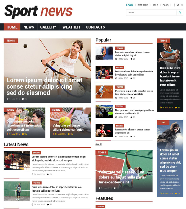 Sports News Joomla Template