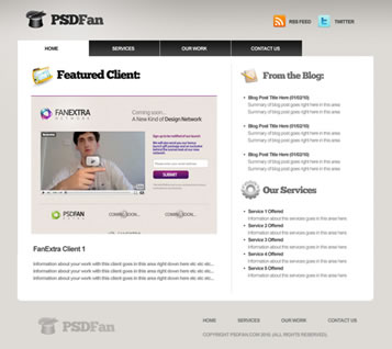 Professional Portfolio Web Layout: Excellent Web Interface Design Photoshop Tutorials