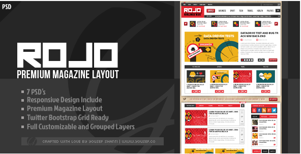 ROJO: Magazine PSD Design Templates