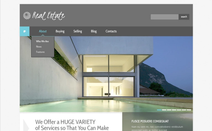 Real Estate Agency PSD Template