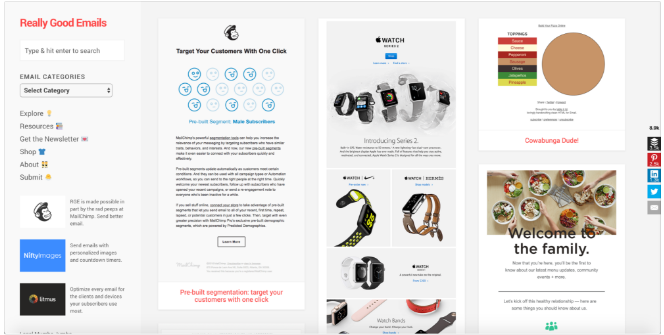 Really Good Emails: Web Design Inspiration Resources
