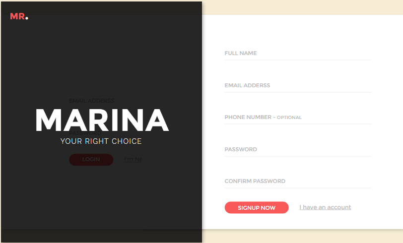 Responsive Signup/Login form