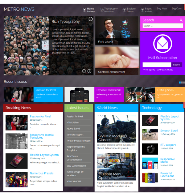 MetroNews Business: Best News Magazine Joomla Templates