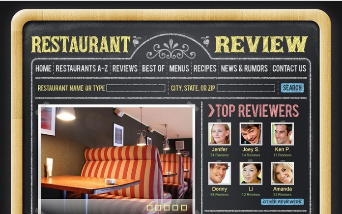 Restaurant Reviews PSD Template