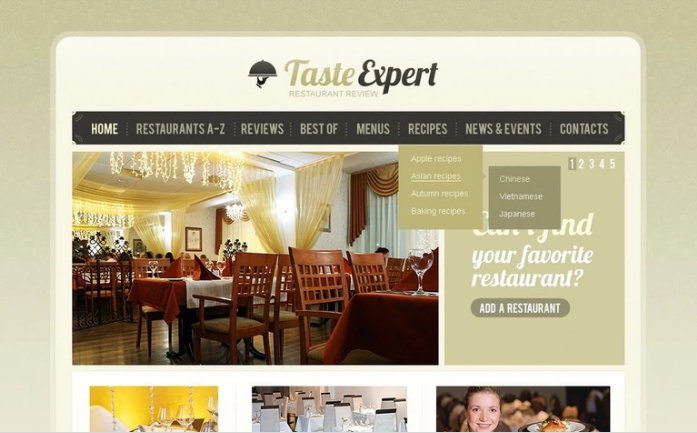 Restaurant Reviews PSD Template