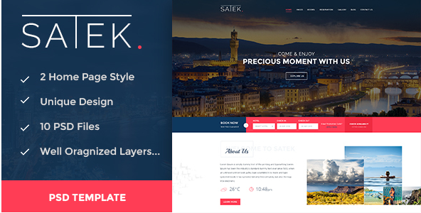 SATEK.: Hotel PSD Design Templates