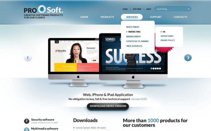 Software Company PSD Template