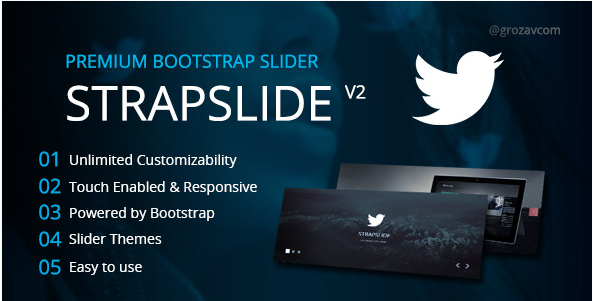 Strapslide - Responsive jQuery slider plugins
