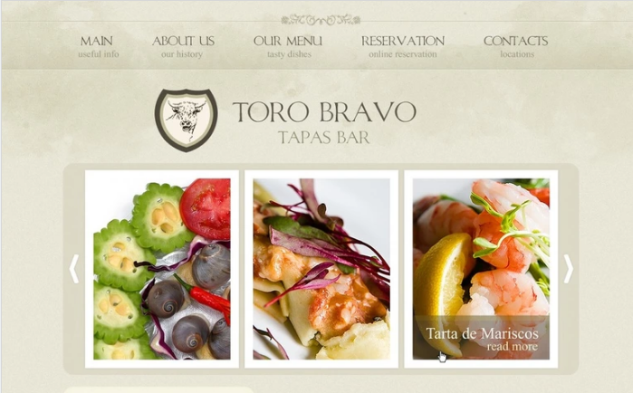 Tapas Restaurant PSD Template