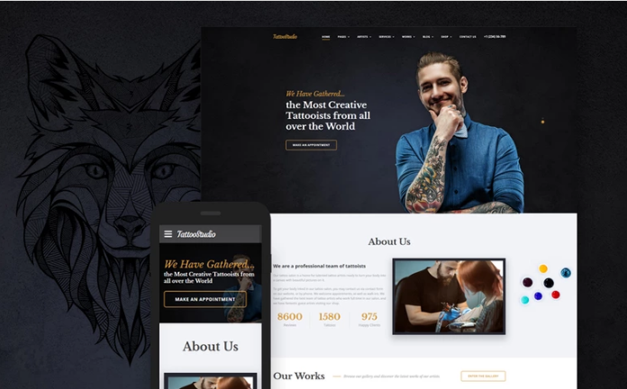 Tattoo Salon Responsive Website Template