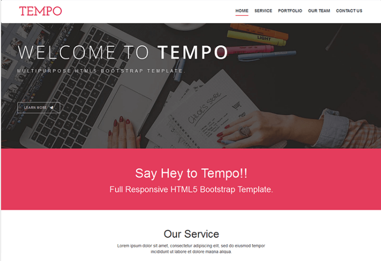 Tempo – Free Onepage Bootstrap