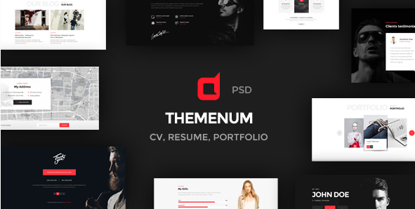 Themenum - Personal Vcard Resume & Cv PSD Template
