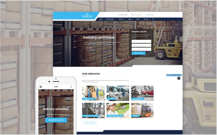 Transportation: HTML5 Website Templates