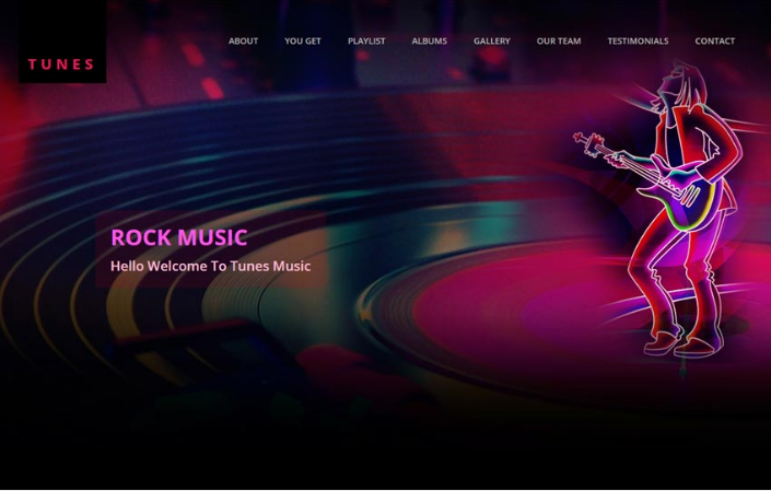 Tunes Music Website Free HTML Template