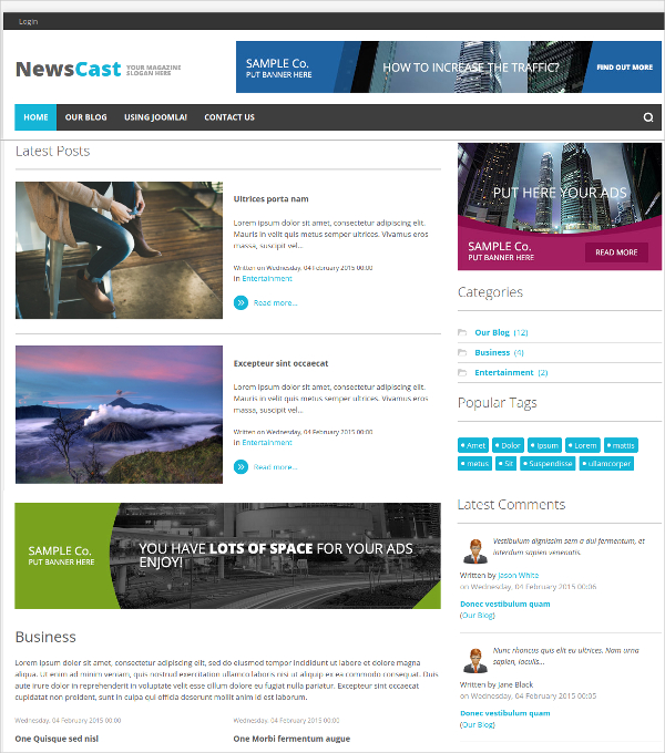 NewsCast: Best News Magazine Joomla Templates