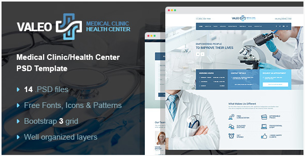 Valeo: Health PSD Design Templates