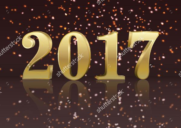 Vector Gold 2017 New Year Flyer