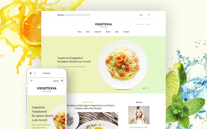 Vegetarian Restaurant Blog WordPress Theme: Responsive WordPress Themes