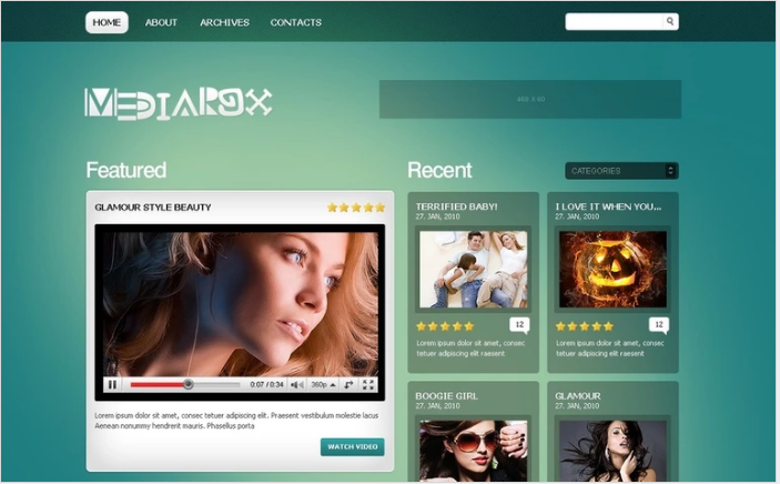 Video Gallery PSD Template