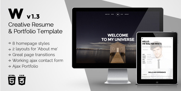 White: Resume Website Templates