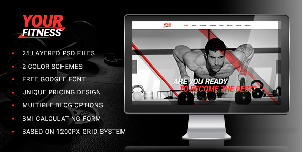 YourFitness — Sports PSD Design Templates