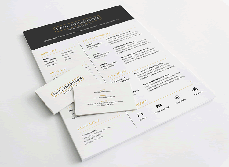 Free Resume, Cover Letter & Business Card Template