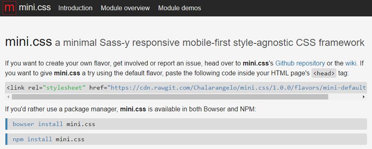 mini.css: Top CSS Libraries And Frameworks