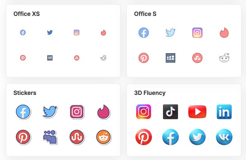 Social Media Icons by Icons8