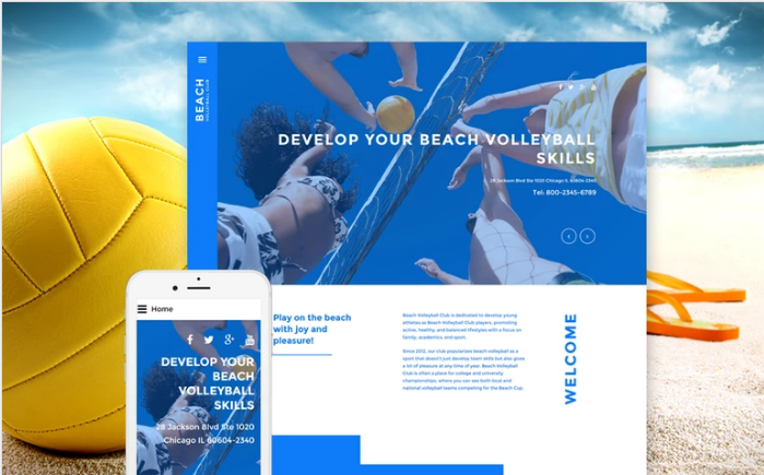 Beach Volleyball Club Joomla Template