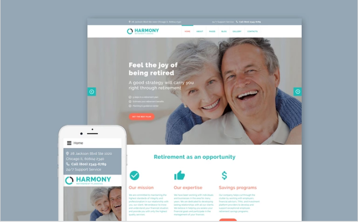 Harmony - Retirement Planning Joomla Template