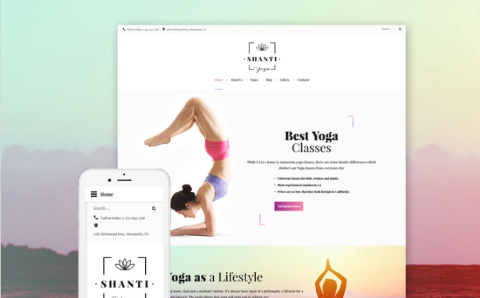 Shanti - Yoga Classes Responsive Joomla Template