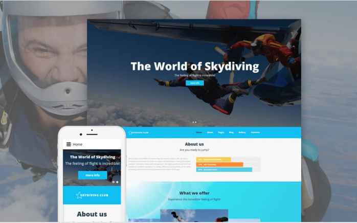 Skydiving Club - Extreme Sports & Skydiving Club Joomla Template