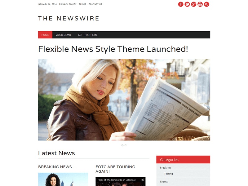 The Newswire: Free News WordPress Themes