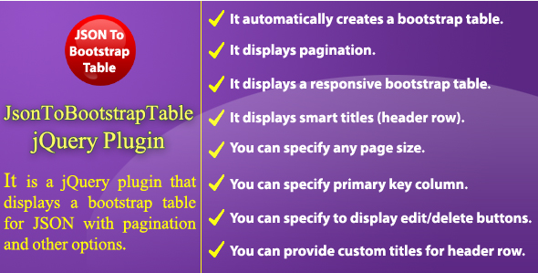 JSON To Bootstrap Table