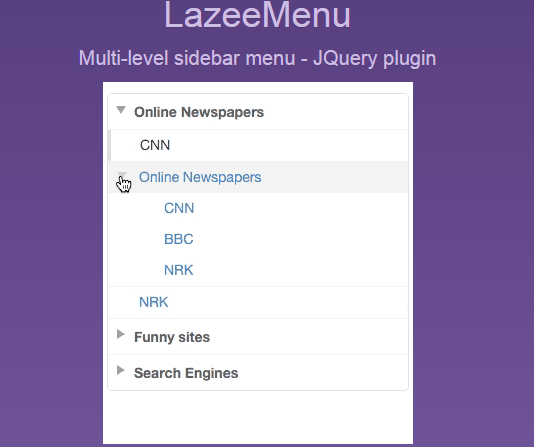 LazeeMenu: jQuery Menus Plugins