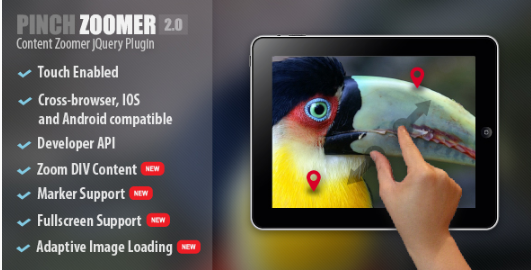 Pinch Zoomer jQuery Plugin: jQuery Zoom Plugins
