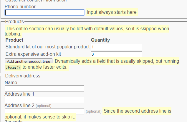 SkipOnTab: jQuery Form Plugins