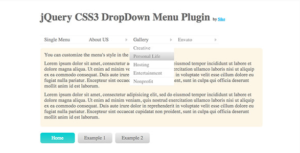 jQuery CSS3 DropDown Menu Plugin
